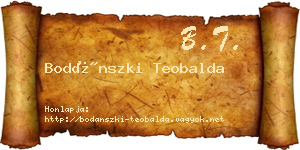 Bodánszki Teobalda névjegykártya